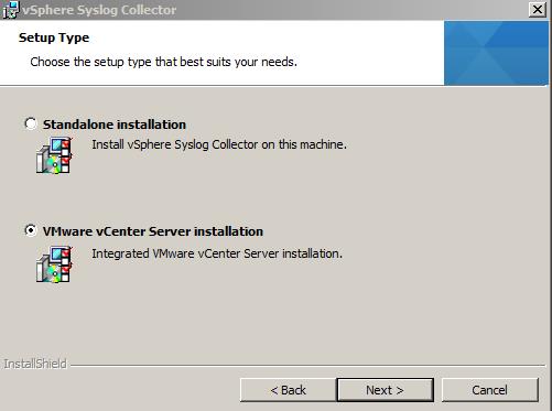 syslogcollector install vcenter